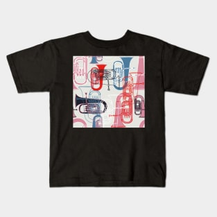 Tuba Tastic Repeat Pattern Kids T-Shirt